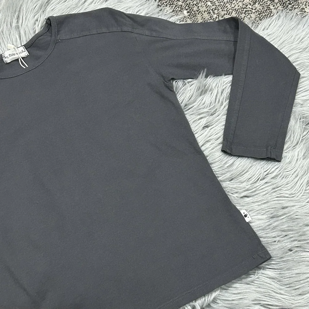 My Little Cozmo Youth Organic Basic‎ Charcoal Long Sleeve Size 8Y NWT